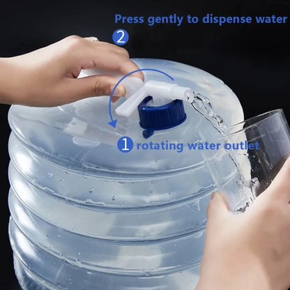 Portable Foldable Water Bag 5/10/15L - Collapsible Outdoor Container for Camping, Hiking, and Picnics
