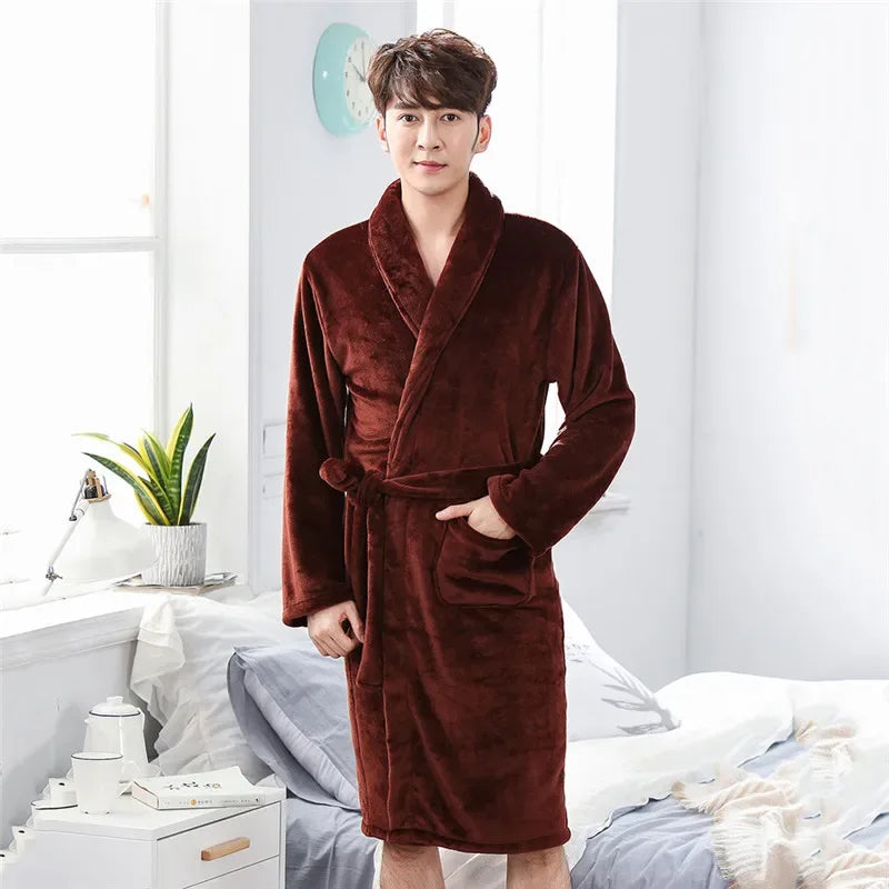 Plus Size Flannel Men’s Robes - ShopHub