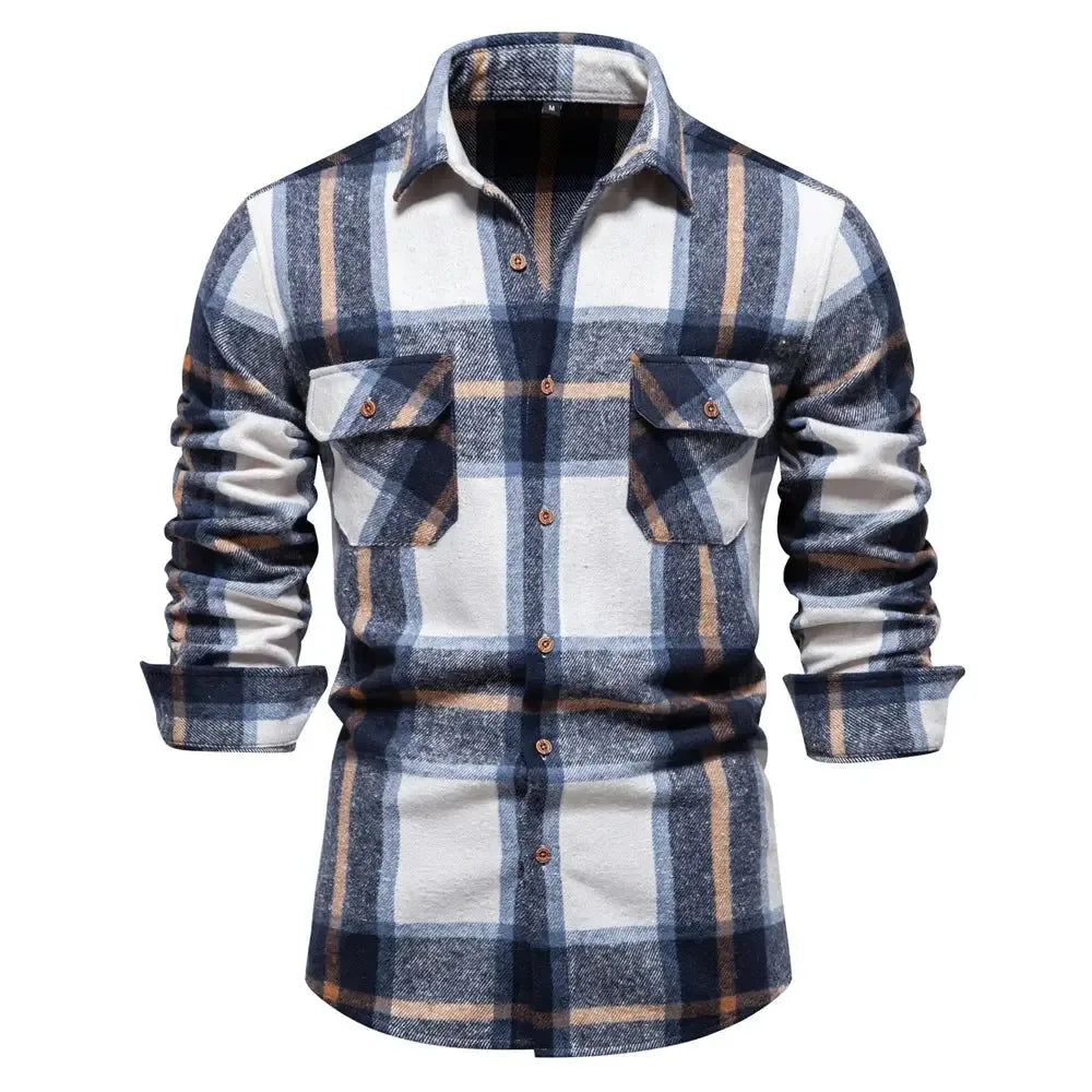 AIOPESON Thicken Plaid Shirts - ShopHub