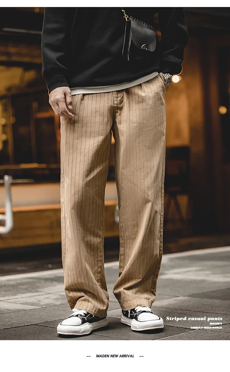 Maden Retro 12.8oz Grey Striped Jeans