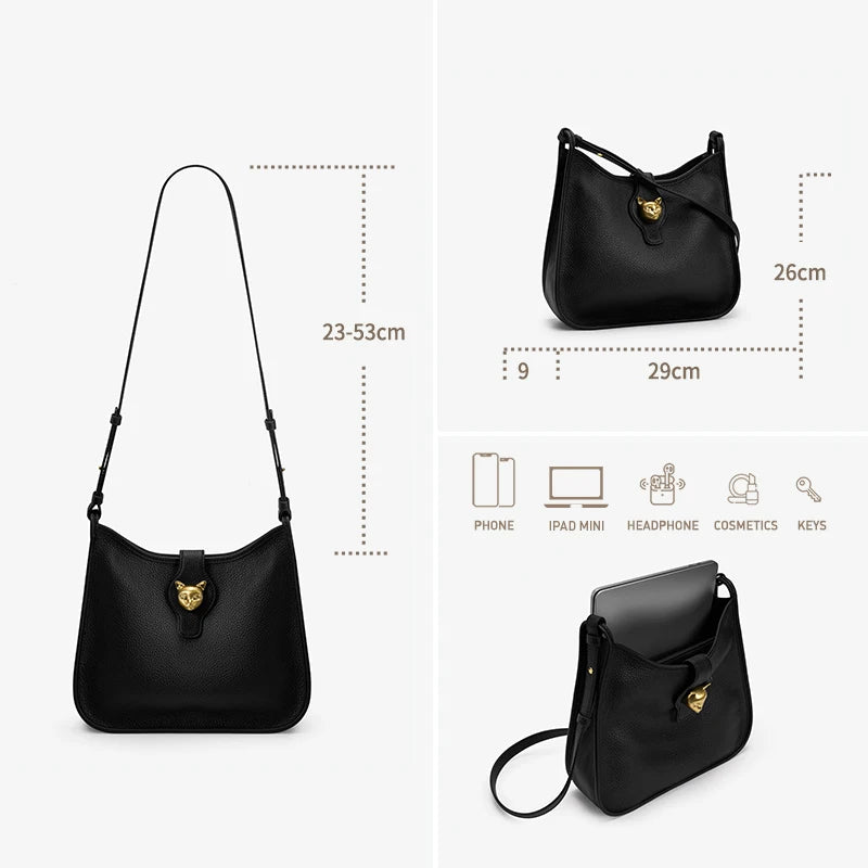 BAFELLI Natural Cattle Leather Bucket Bag