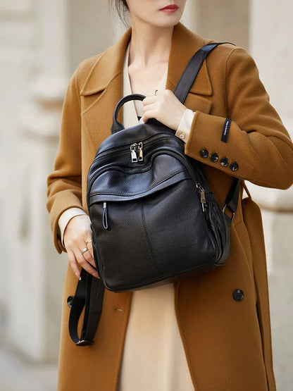 ZOOLER First Layer Genuine Leather Women Leather Backpack Black Travel Computer School Bags College Girl Hot#SC1728