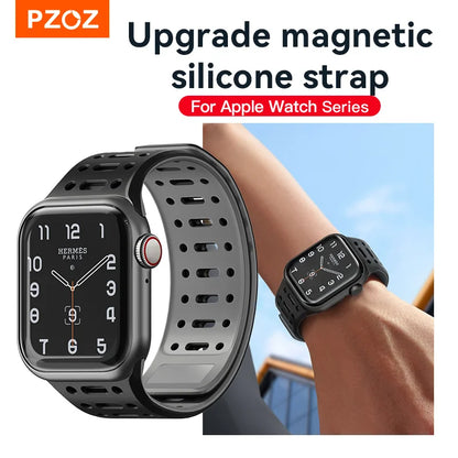 PZOZ Magnetic Silicone Apple Watch Strap with Buckle