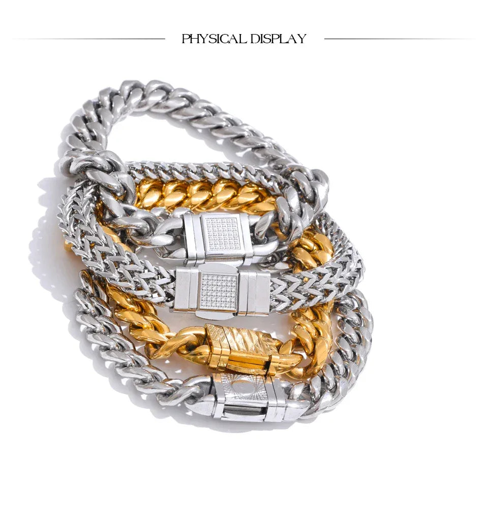 16 Cuban Chain Men's Bracelet Bangle - ShopHub