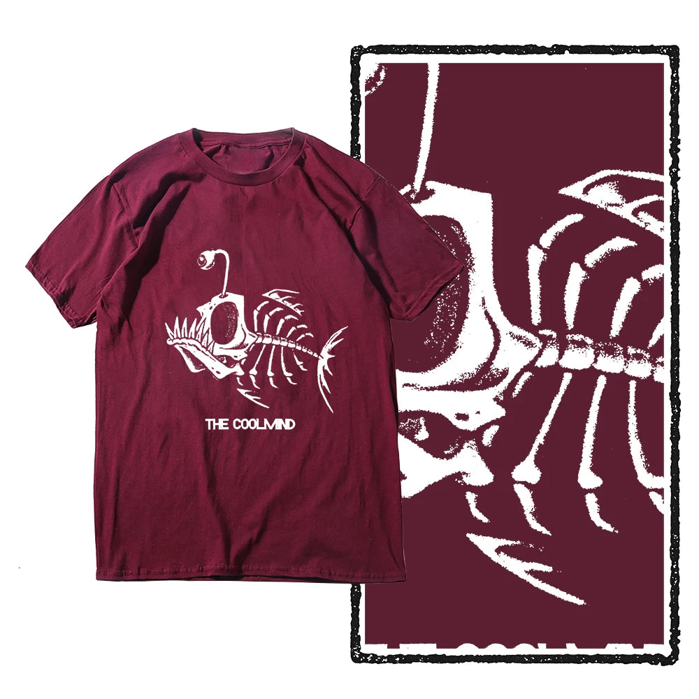 Bonefish Skull Deep Sea Fish Skeleton Funny Fisherman men T-Shirt Cotton O-Neck Short Sleeve Men T Shirt Oversize Streetwear