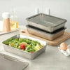 1-6Pcs Stainless Steel Food Containers with Black Lids
