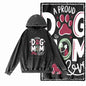 Vintage Dog Graphic Acid-Washed Black Hoodie