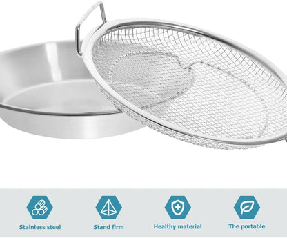 Stainless Steel Oil Filter Tray with Handle, 20cm Strainer Basket for Frying