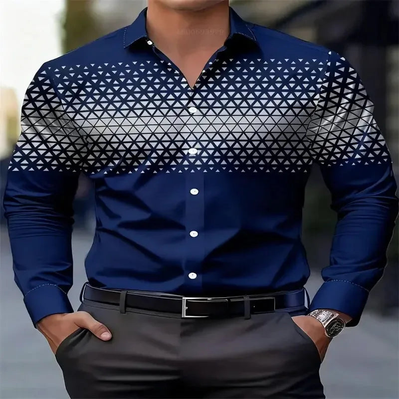 Men's Stylish Casual Red 3D Printing Shirts - ShopHub