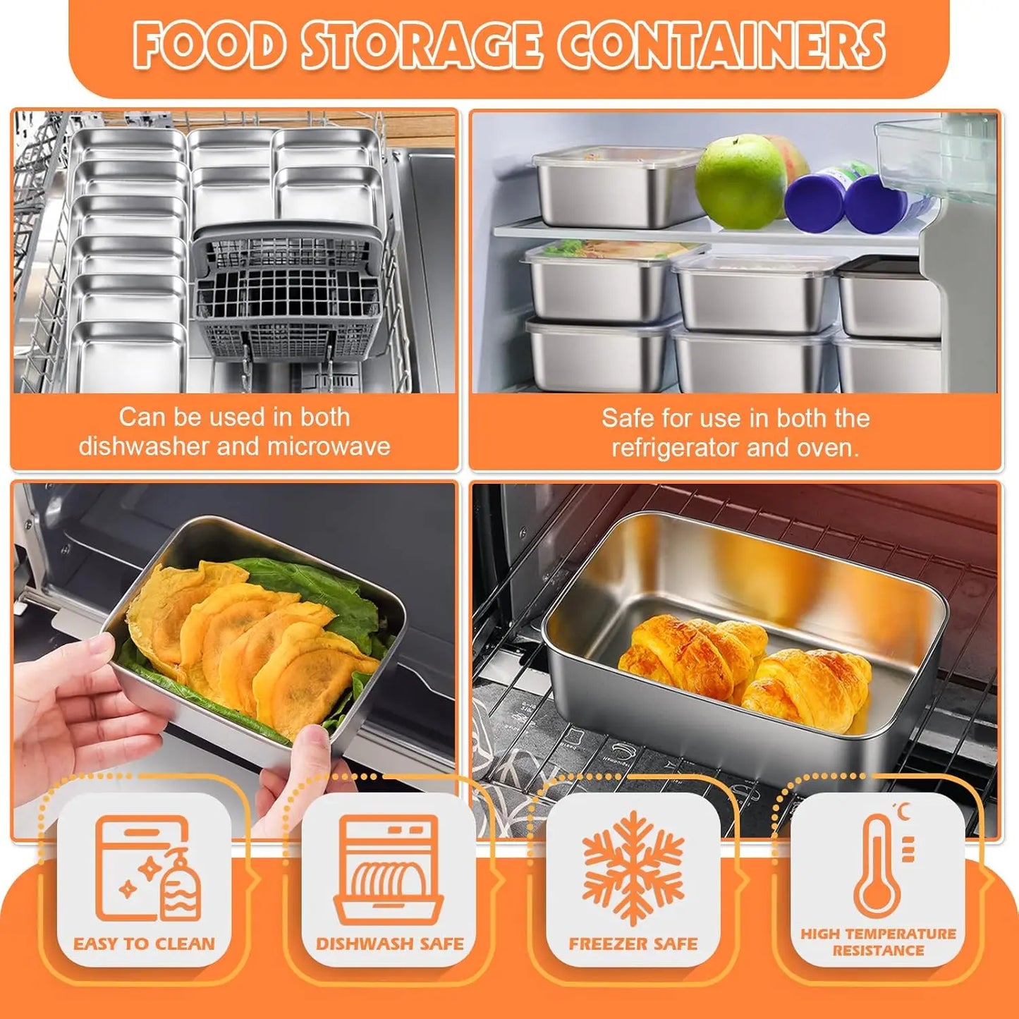 Stainless Steel Food Storage Container with Lid