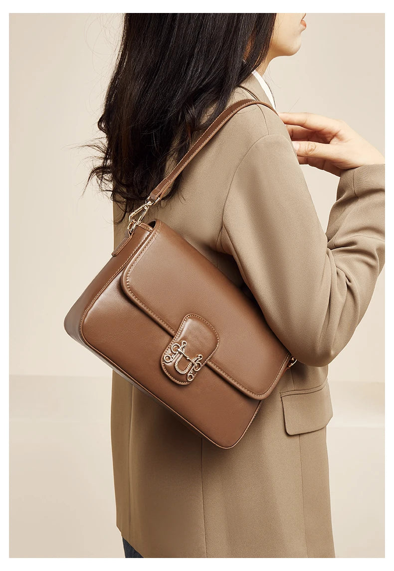 FOXER Split Cowhide Leather Crossbody Bag