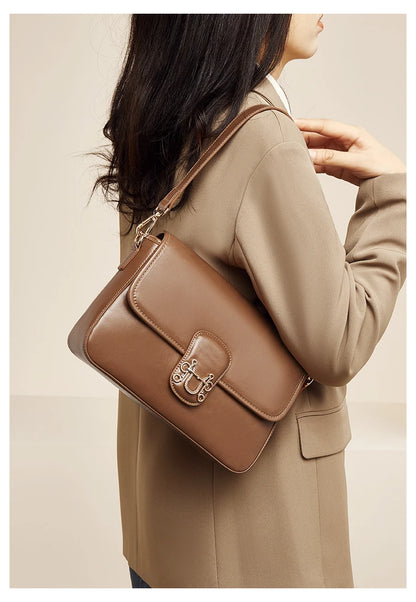 FOXER Split Cowhide Leather Crossbody Bag