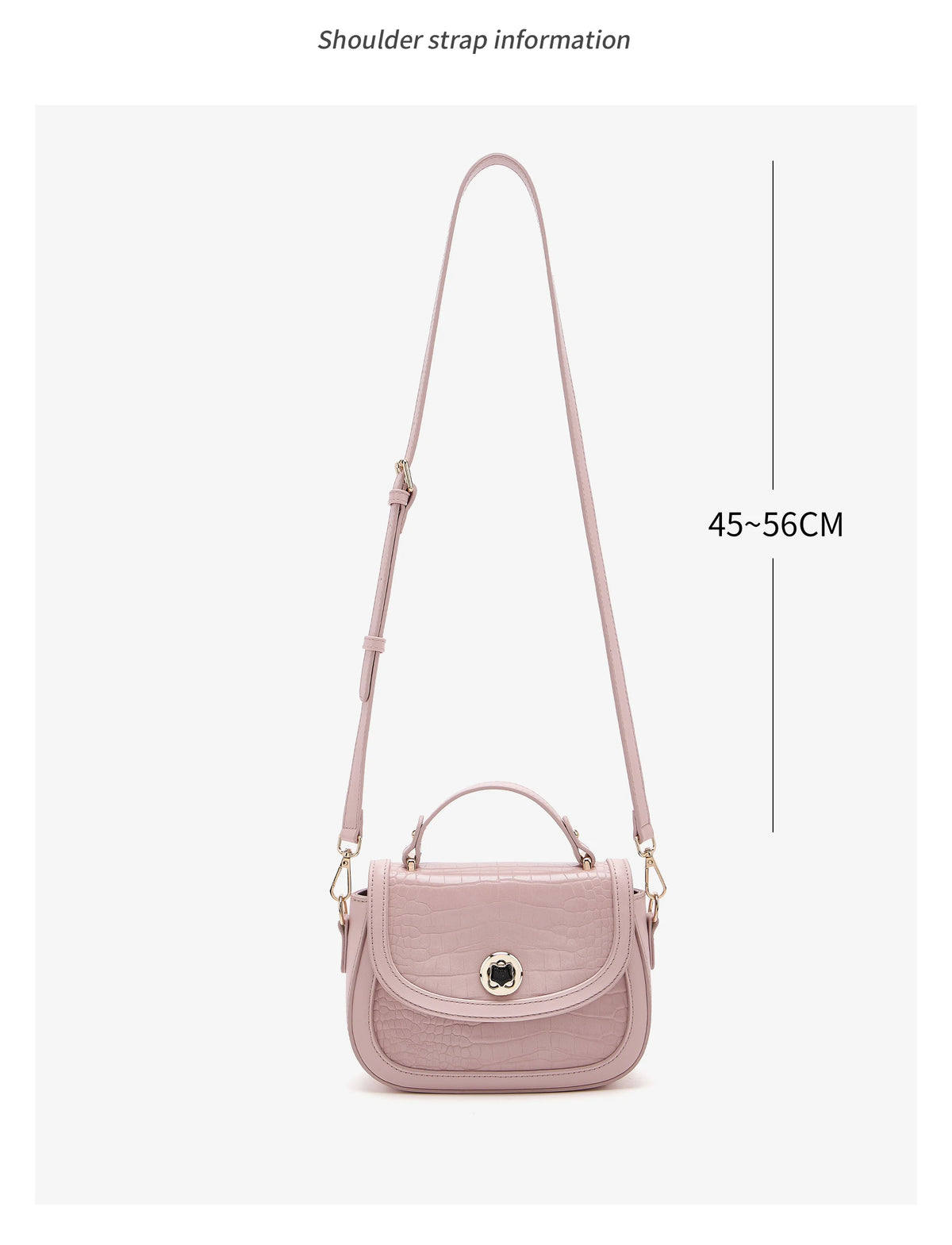FOXER Chic Luxury Shoulder Bag for Women PU Leather Pink Top‑handle Handbag Fashion Ladies Crossbody Purse for Daily Dating