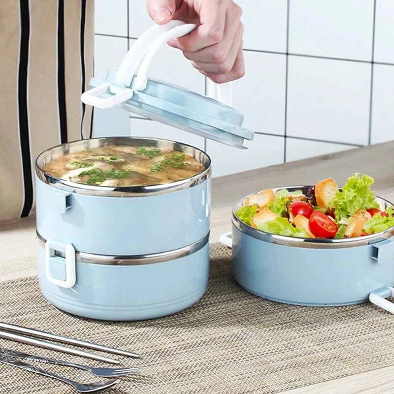 Stainless Steel Bento Box - Large Capacity Multi-Layer Food Container | Portable Lunch Box for Home & Office