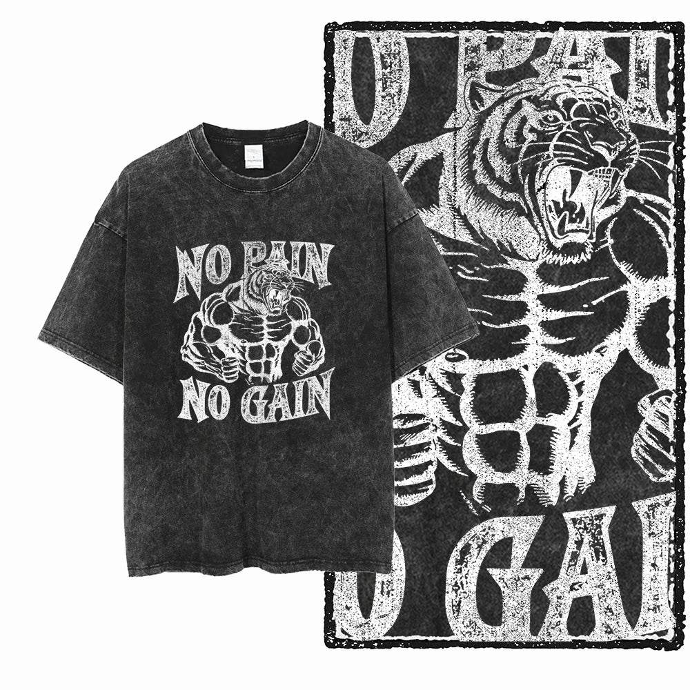 YG BODY BUILDING Printed Cotton Acid Washed Graphic Unisex T Shirt Cool CROSSFIT Streetwear Men Tshirts Big Size Tee for Men