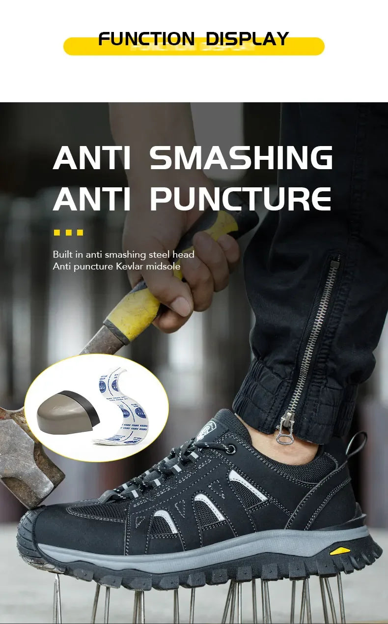 Kankeirr Men’s Steel Toe Work Shoes - ShopHub