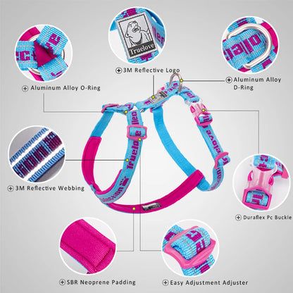 Truelove Dog Harness Reflective No Pull Tactical Military Training Design Neoprene Padded Comfort Mesh Adjustable TLH6371