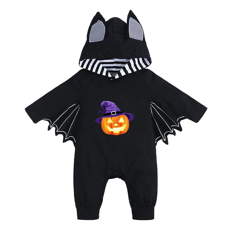 Kids Tales Batty Boo Cotton-Blend Halloween Baby Romper
