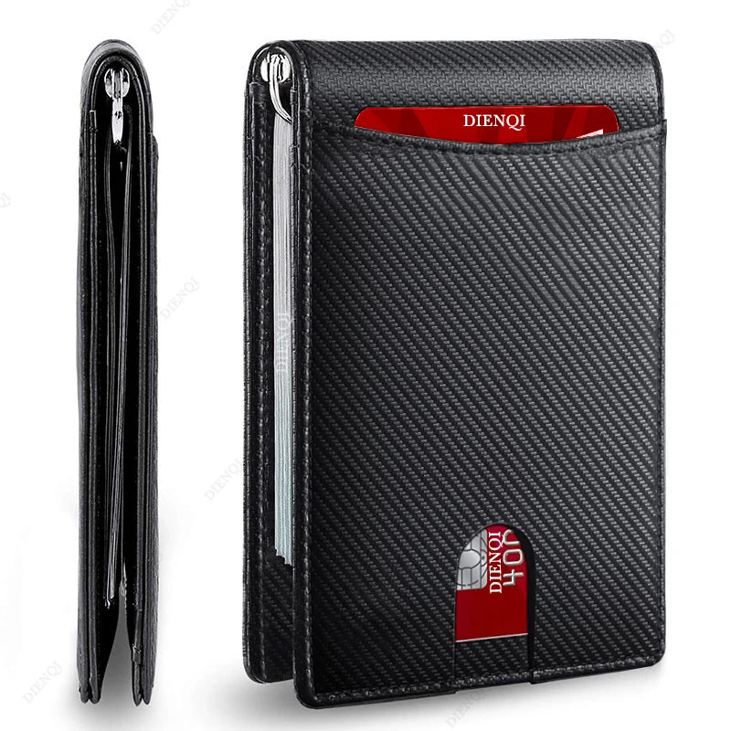 Rfid Credit Card Holder Men Wallets Money Clip Luxury Slim Thin Mini Wallet Male Small Short Purse Minimalist Billfold Vallet