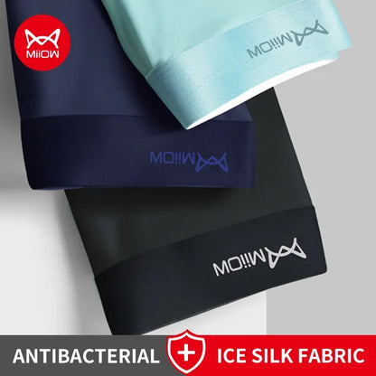 MiiOW Ice Silk Men Underwear - 3Pcs Breathable Boxer Shorts