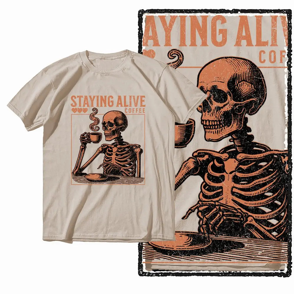 G19 Beige Cotton Men's o-neck COOLMIND  Graphic T-shirt |  Streetwear Big Size Cool men's Tee Tshirt
