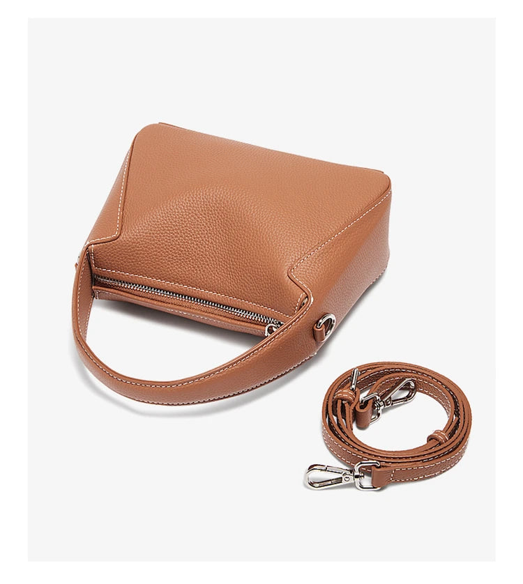 FOXER Lady's Handbag Cow Leather Shoulder Bag Small Size Crossbody Minimalist Style Bag Commute Work High Quality
