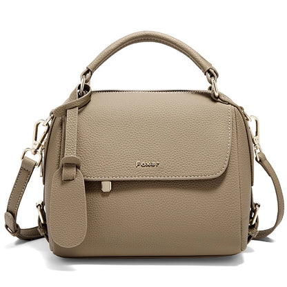FOXER Elegant Women's Handbag In Genuine White Leather
