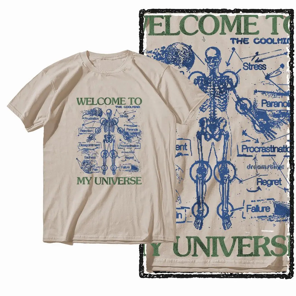 G19 Beige Cotton Men's o-neck COOLMIND  Graphic T-shirt |  Streetwear Big Size Cool men's Tee Tshirt