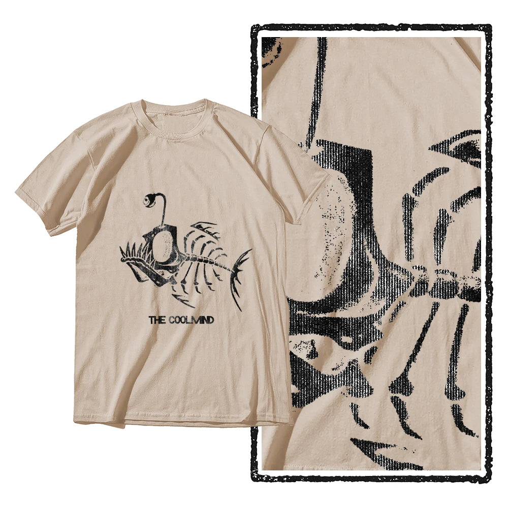 Bonefish Skull Deep Sea Fish Skeleton Funny Fisherman men T-Shirt Cotton O-Neck Short Sleeve Men T Shirt Oversize Streetwear