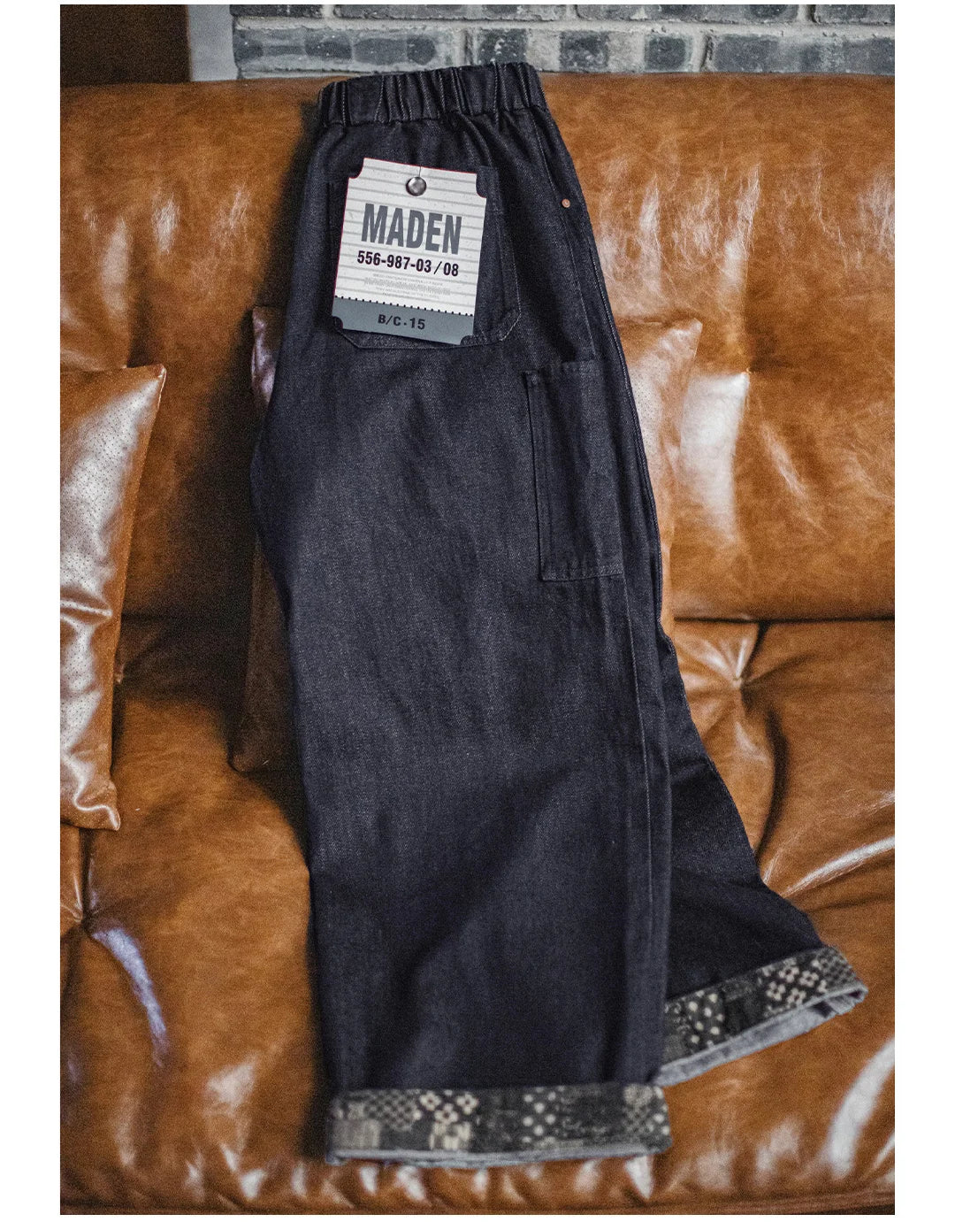 Maden Men‘s Vintage Boro Washed Denim Jeans