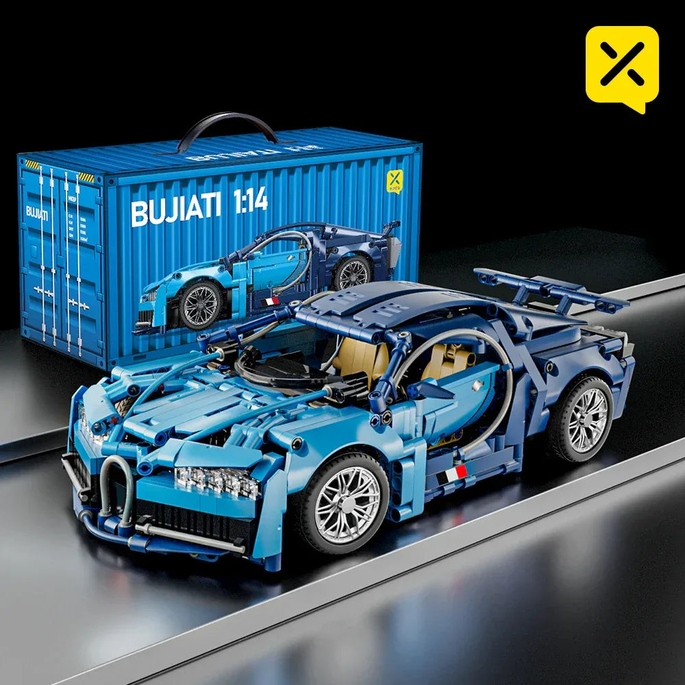TOYLINX 1:14 Blue Bugatti Car Building Set! - ShopHub