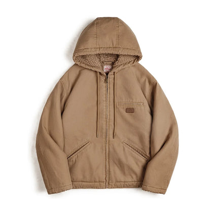 MADEN Hooded Canvas Jacket | Sherpa-Style Lining