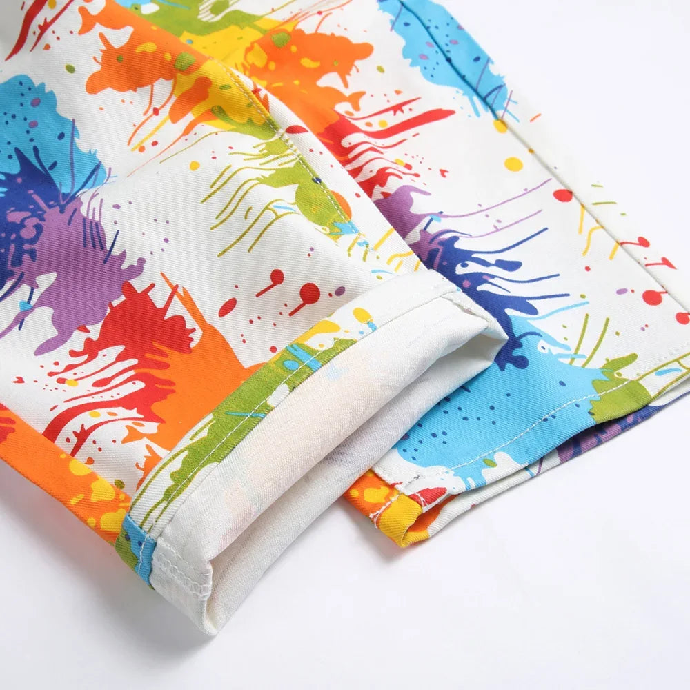 Men's Fancy Colour Painted Shorts - ShopHub