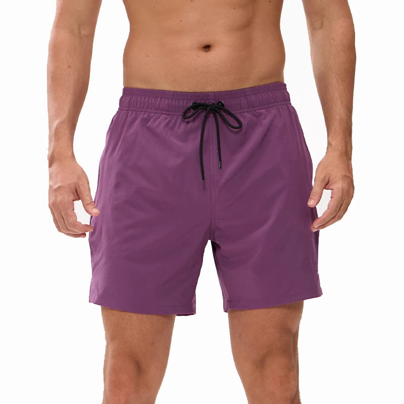 Men's breathable mesh liner boardshorts by ShopHub NZ with adjustable waist, zipper pockets, quick-dry fabric, perfect for summer fitness.