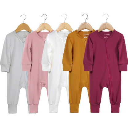 Kids Tales Quiet Days Bamboo-Blend Zip Baby Romper