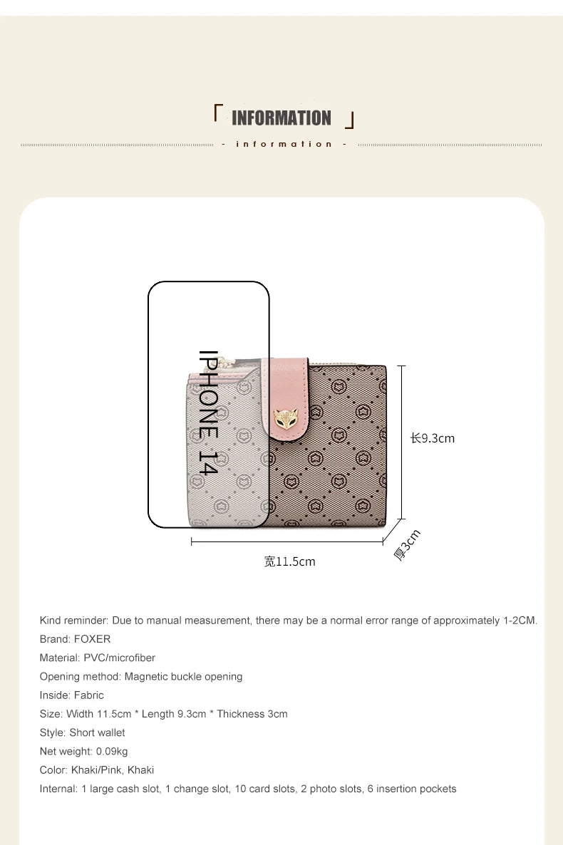 FOXER Women's Short Wallet