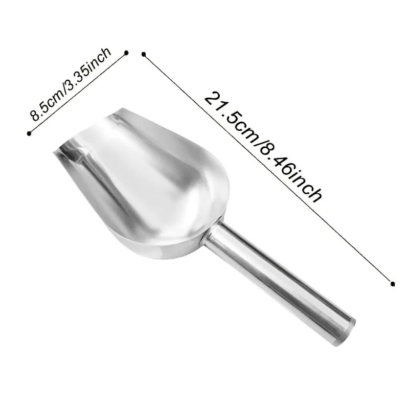 Stainless Steel Ice Shovel - Heavy-Duty Metal Scoop