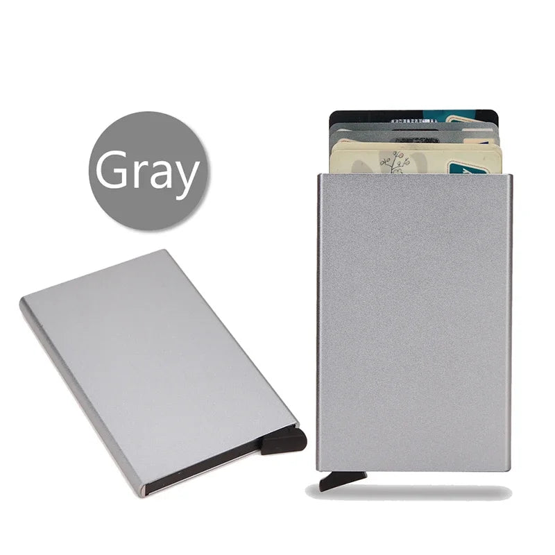 Rfid Card Holder Smart Wallet Cardholder Metal Thin Slim Men Women Wallets Pop Up Minimalist Small Black Mini Case Vallet Walets