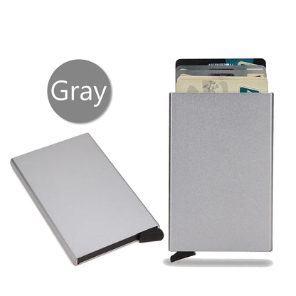 Rfid Card Holder Smart Wallet Cardholder Metal Thin Slim Men Women Wallets Pop Up Minimalist Small Black Mini Case Vallet Walets
