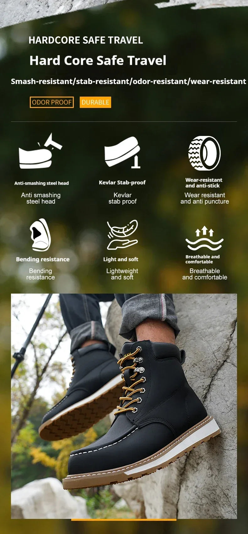 Men's High Top Safety Work Boots - ShopHub