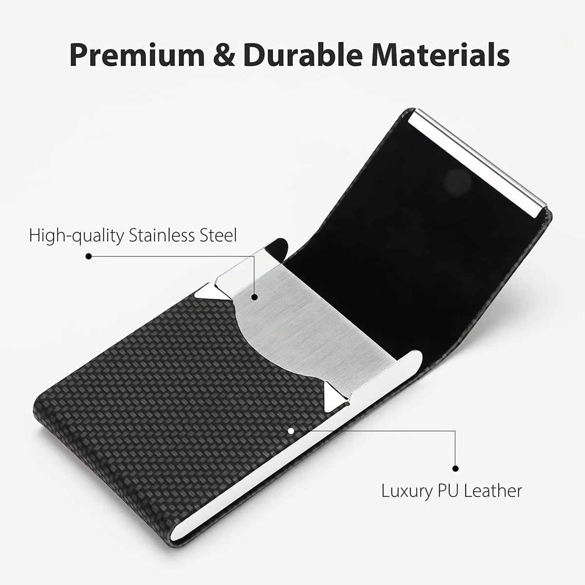 RFID Business Credit Card Holders Luxury Leather Men Wallets Metal Bank Cardholder Case Storage Visit Purses Minimalist Wallet