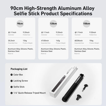 TELESIN Aluminum Selfie Stick Tripod