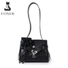 FOXER Vintage Wrinkle Genuine Leather Tote Bag