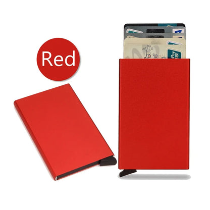 Rfid Card Holder Smart Wallet Cardholder Metal Thin Slim Men Women Wallets Pop Up Minimalist Small Black Mini Case Vallet Walets