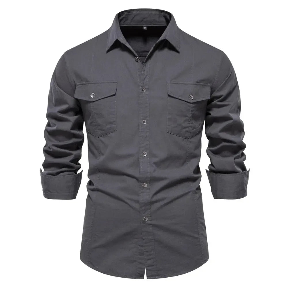 AIOPESON Military Style Pocket Shirts - ShopHub