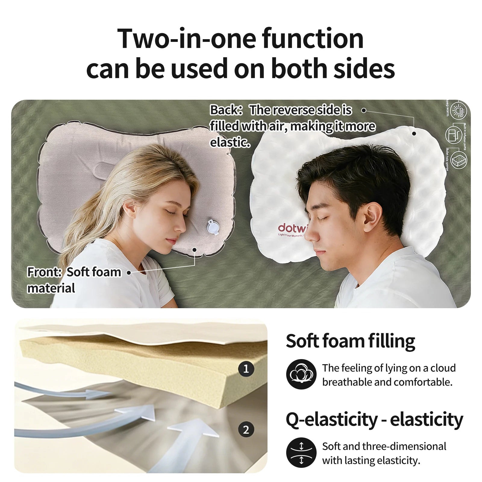 DOTWISE Camping Inflatable Pillow