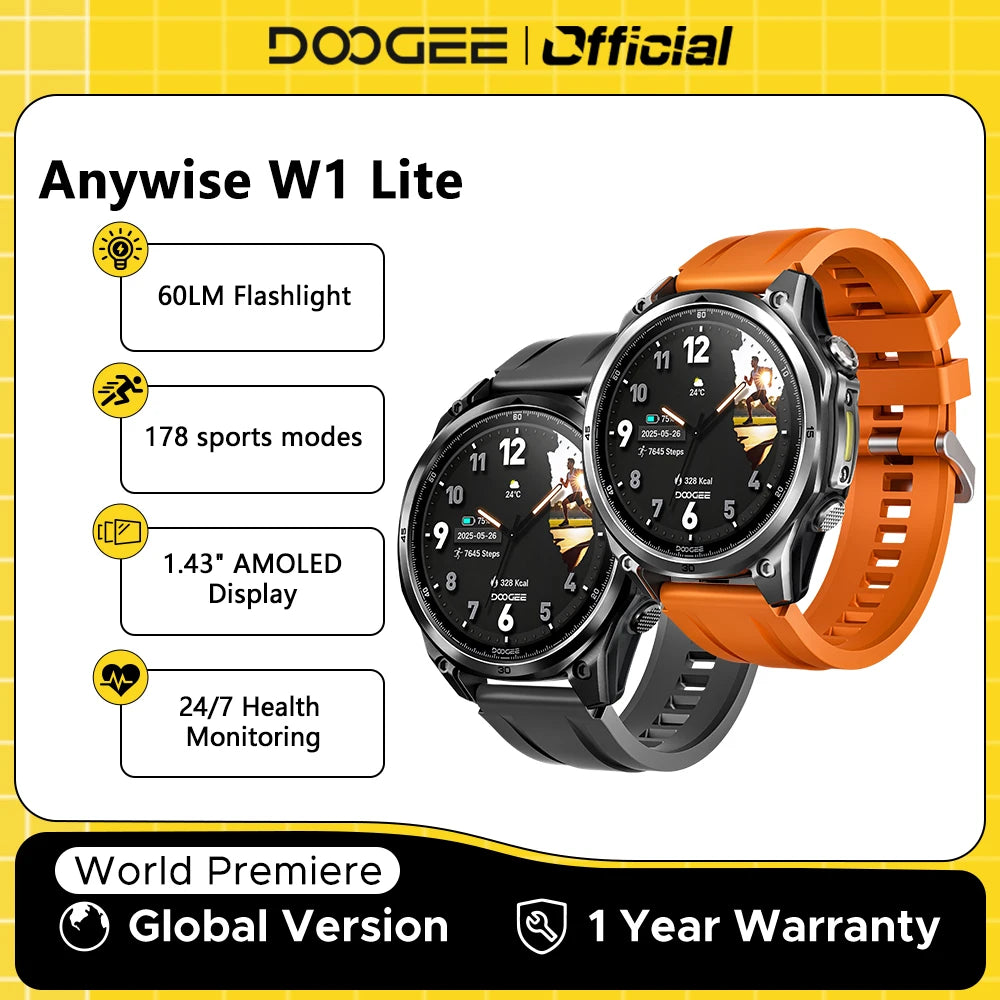DOOGEE Anywise W1 Lite AMOLED Fitness Smartwatch