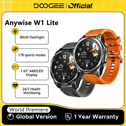 DOOGEE Anywise W1 Lite AMOLED Fitness Smartwatch