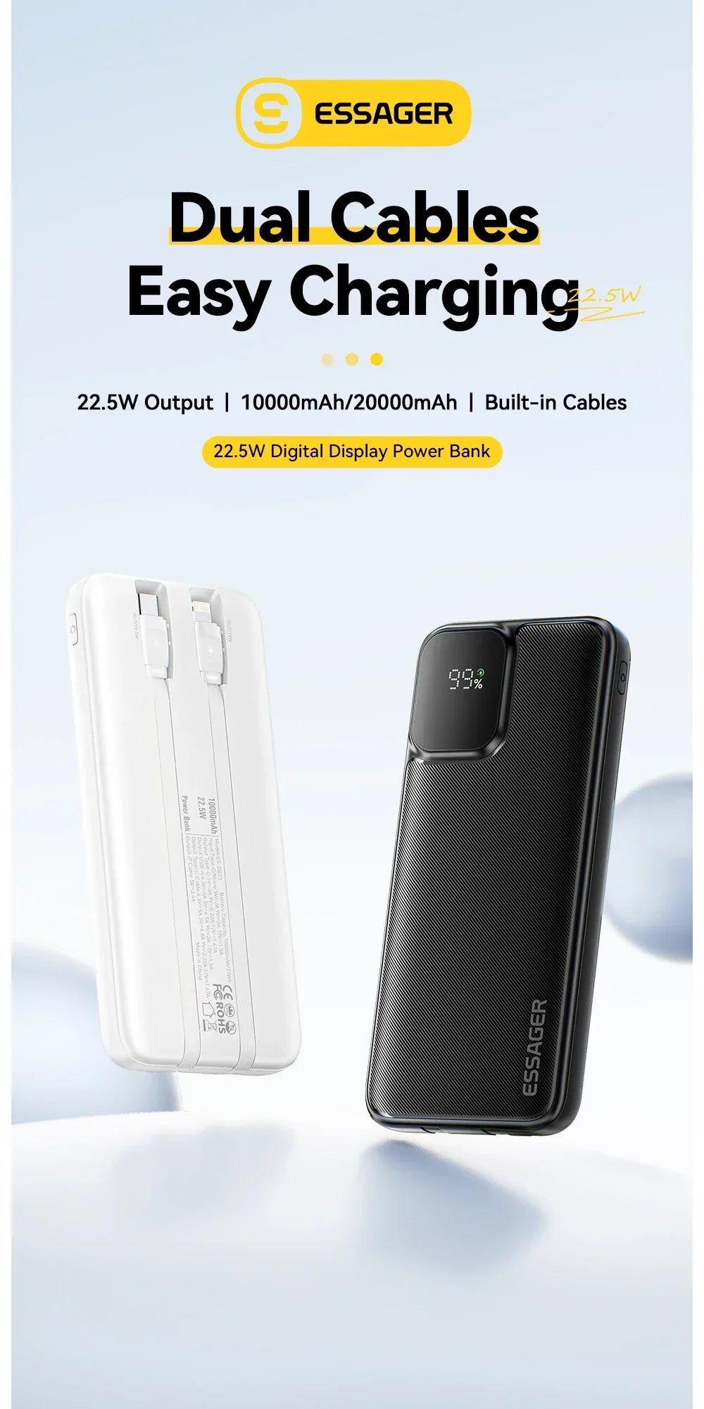 Essager Dual Cable Power Bank - ShopHub