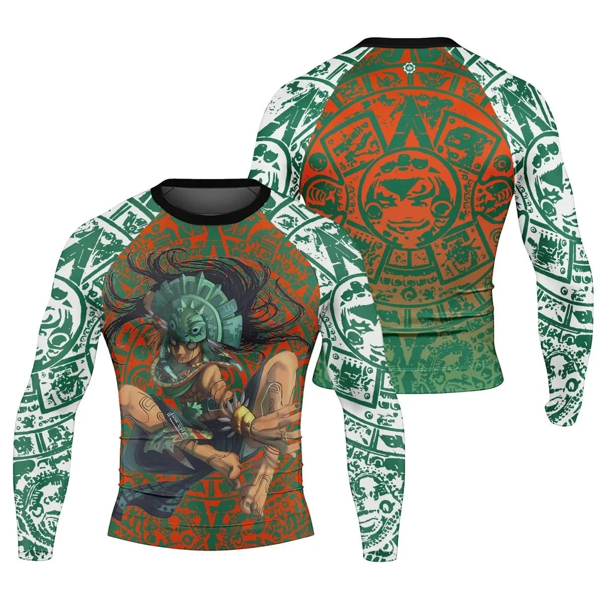 Aztec Heritage Rash Guard for Men - Long-Sleeved UPF 50+ Quick-Drying Compression Shirt for Fitness and Workouts
